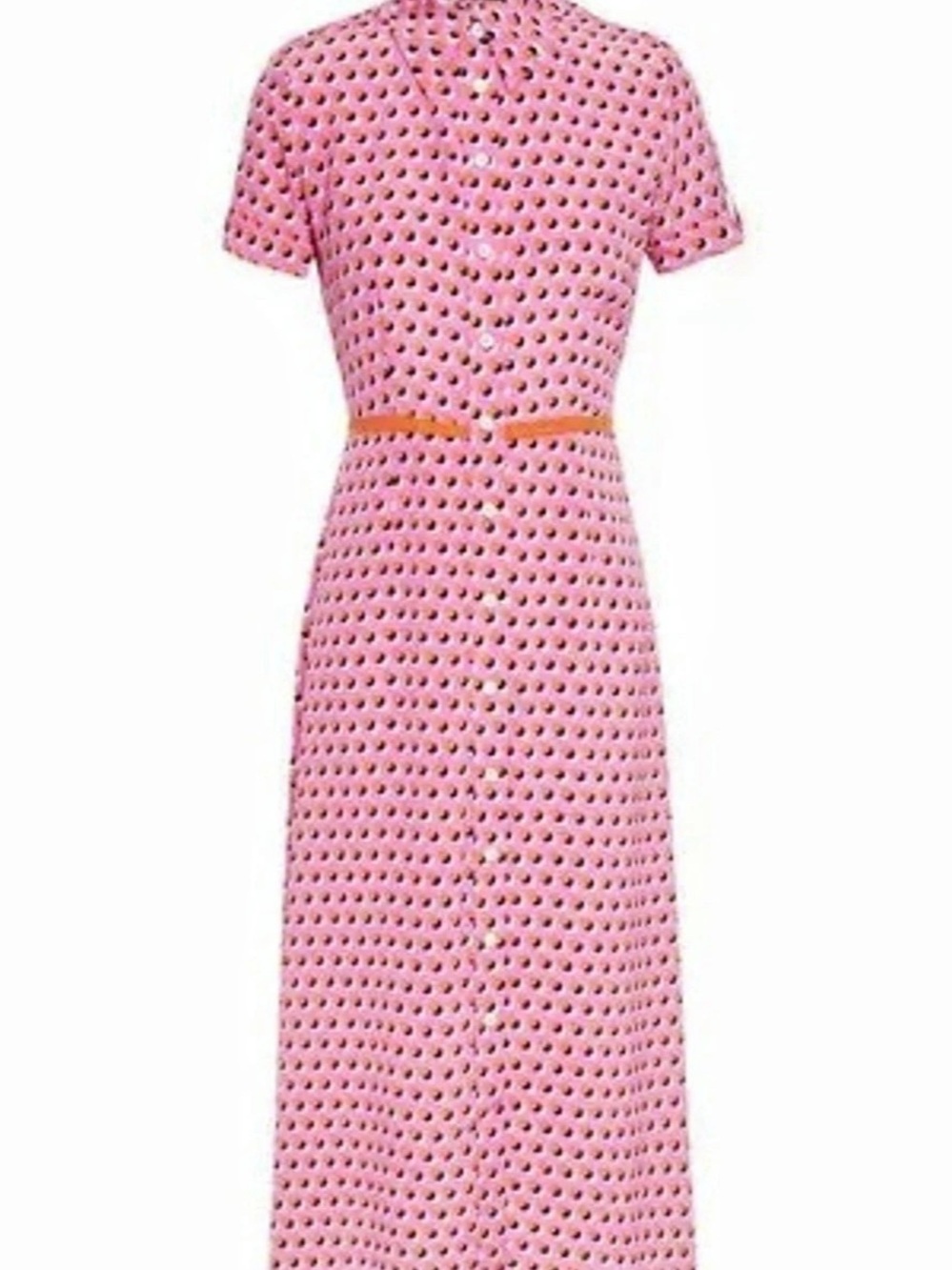 Diane von Furstenberg 100% Silk Crepe de Chine Midi Shirt Dress